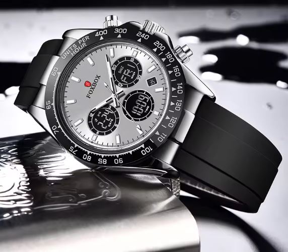 LIGE Fashion Men's Quartz Wristwatches FOXBOX Brand Luxury Military Digital Watch For Men Waterproof Chronograph Montre Homme