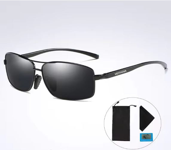 VEITHDIA Men Polarized Sunglasses Aluminum Magnesium Sun Glasses Driving Glasses Rectangle Shades For Men Oculos masculino Male