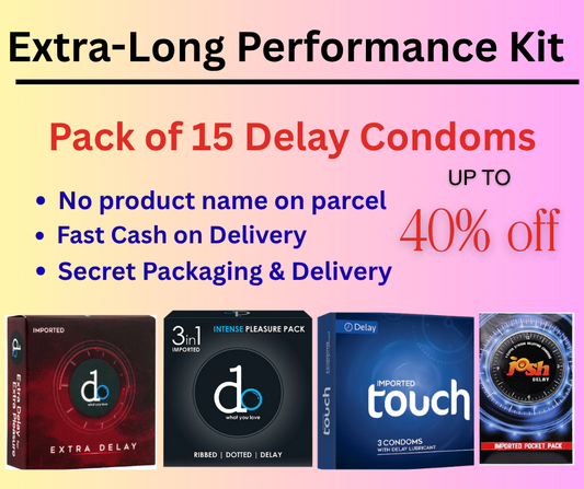 Extra-Long Performance Kit – Pack of 15 Delay Condoms