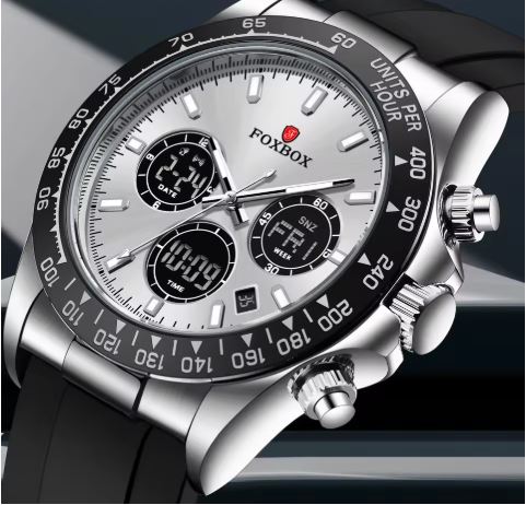 LIGE Fashion Men's Quartz Wristwatches FOXBOX Brand Luxury Military Digital Watch For Men Waterproof Chronograph Montre Homme