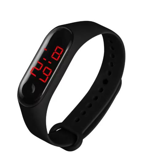 Fashionable Sporty LED Electronic Wristwatch Waterproof Student Couple Multifunctional Band Plastic Face Chinese Origin